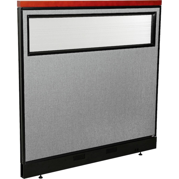 Interion By Global Industrial Interion Deluxe Office Partition Panel w/Partial Window & Raceway 48-1/4inW x 47-1/2inH Gray 694767WNGY - main